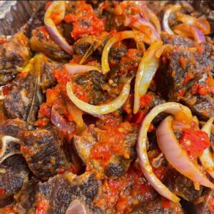 Peppered fried goat meat